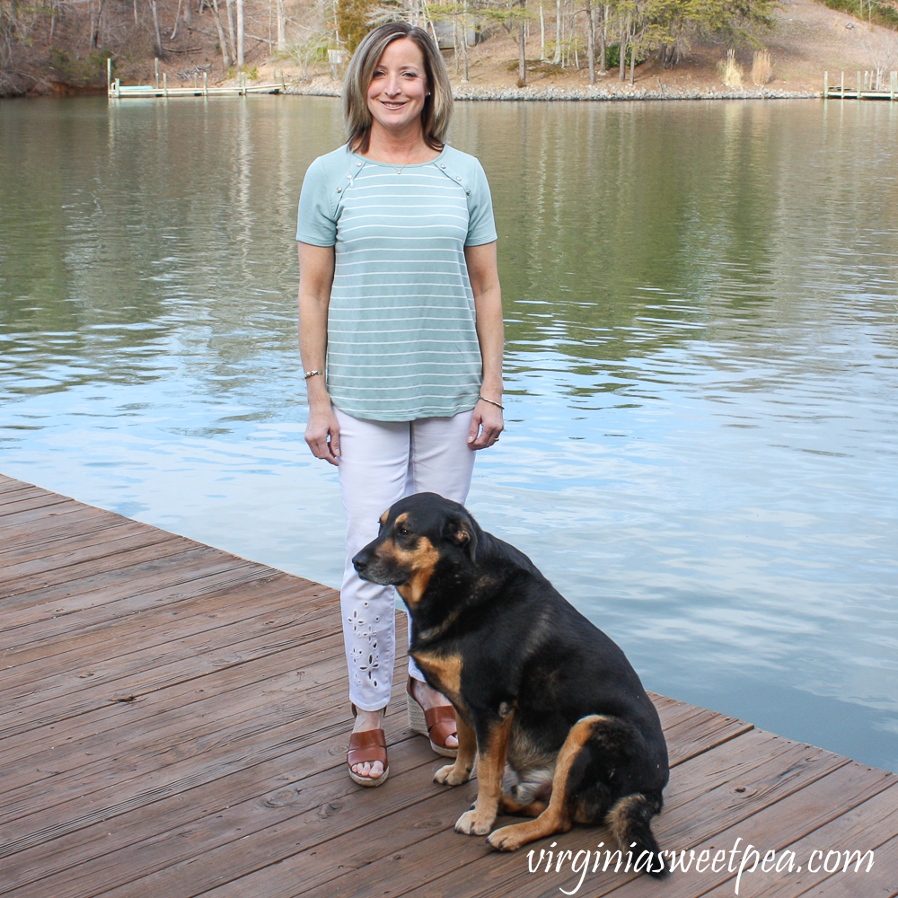 Stitch Fix Review for March 2020 - Pink Clover Leah Button Detail Knit Top