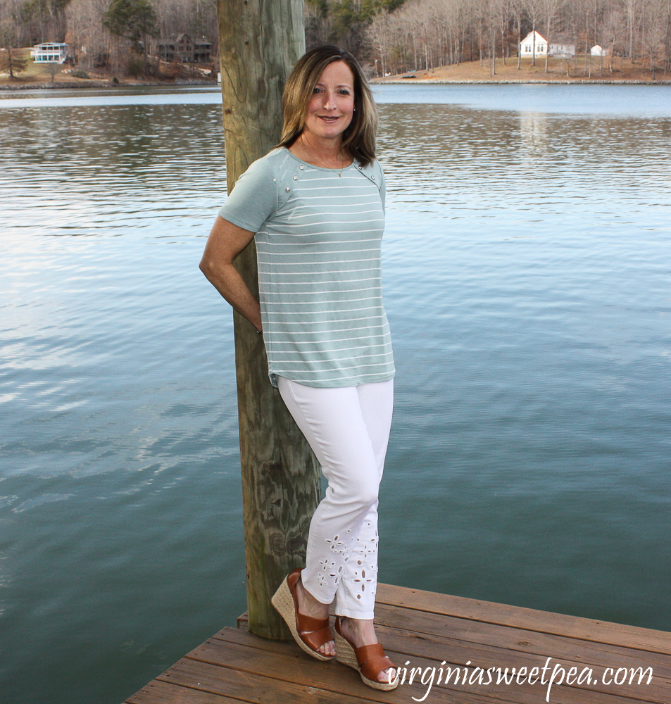Stitch Fix Review for March 2020 - Pink Clover Leah Button Detail Knit Top