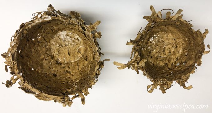 Nest made from a shredded paper bag