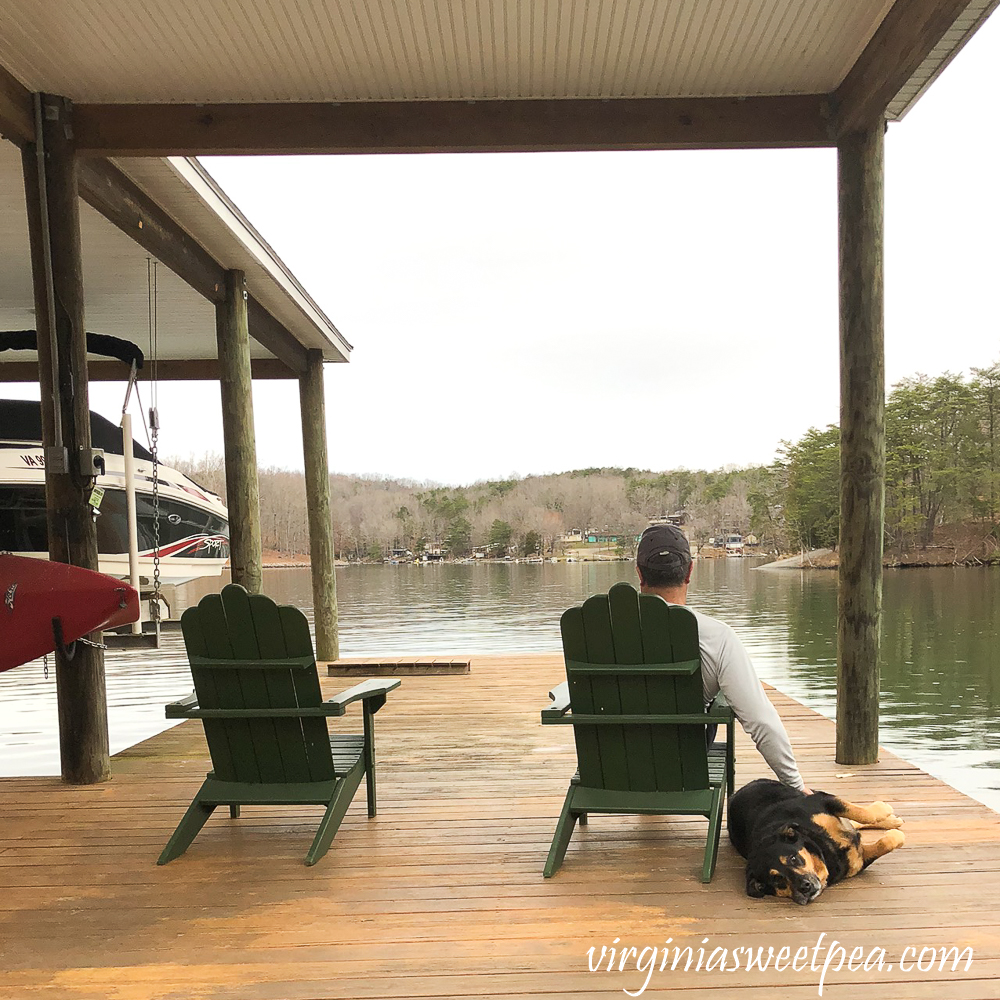 Sherman Skulina relaxing at Smith Mountain Lake on the dock