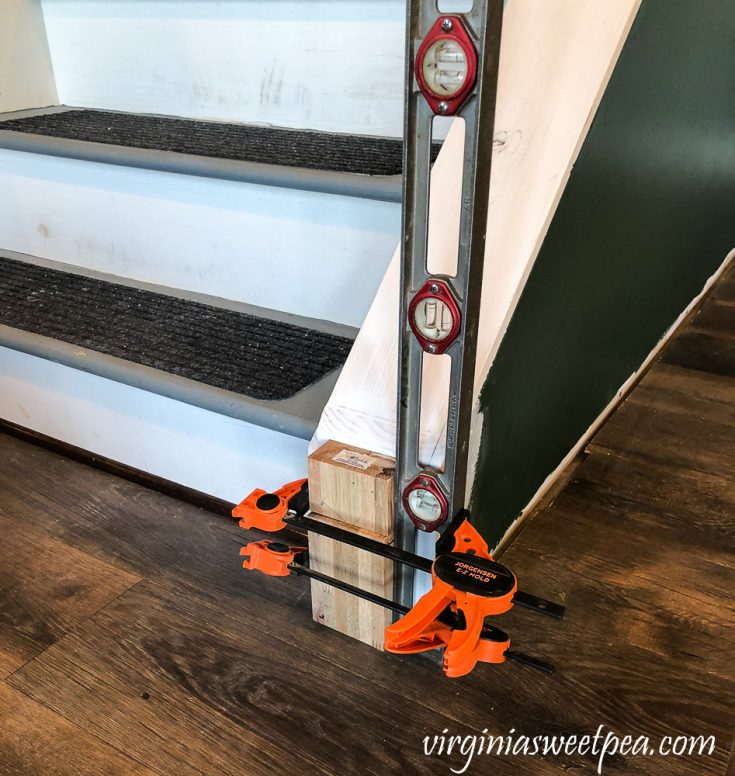 Lake House Basement Project Update Ten Installing a Newel Post