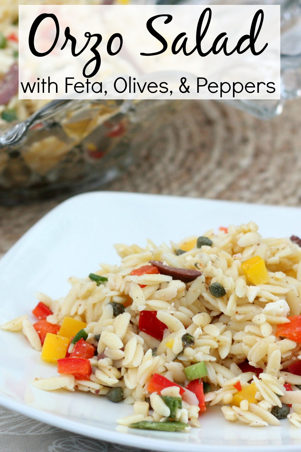 Orzo Salad with Feta, Olives, and Peppers