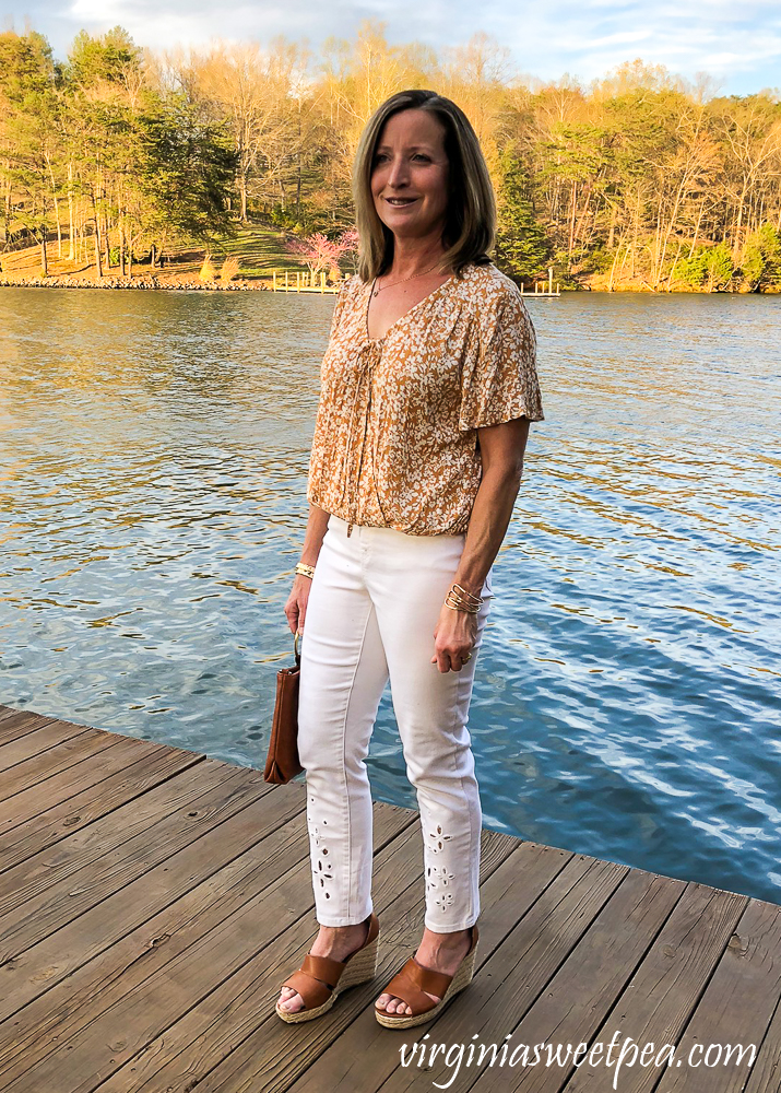 Stitch Fix Review for April 2020 - LUQ Claudth Surplice Top