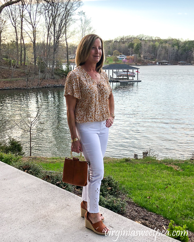 Stitch Fix Review for April 2020 - LUQ Claudth Surplice Top