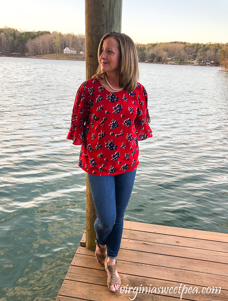 Stitch Fix Review for April 2020 - Skies are Blue Fairly tie Detail Top