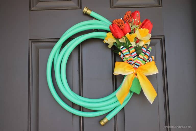 Garden Hose Wreath for Spring