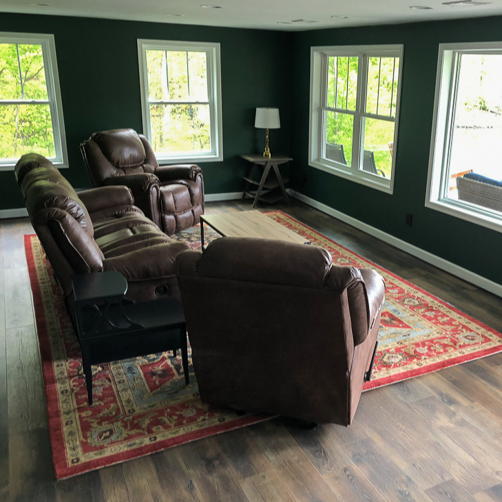 Lake House Basement Family Room Reveal