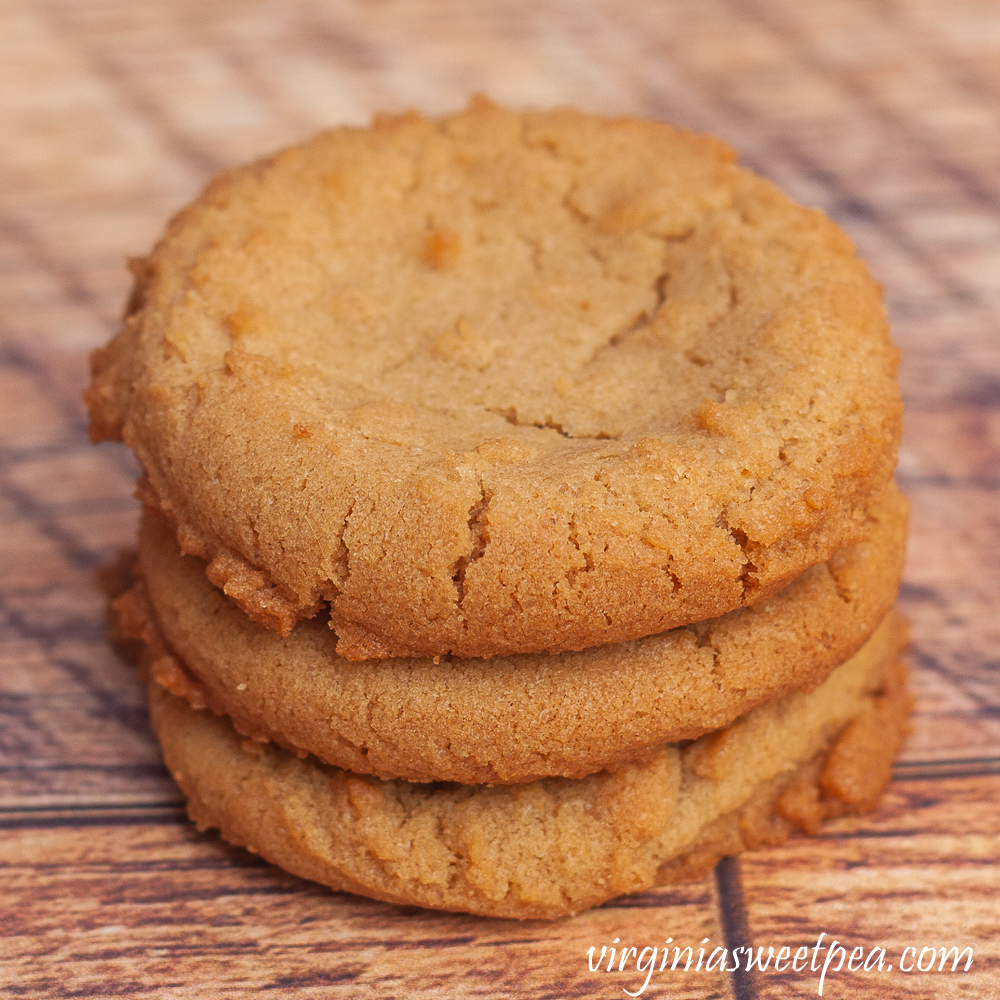 Stack of Three Peanut Butter Cookies