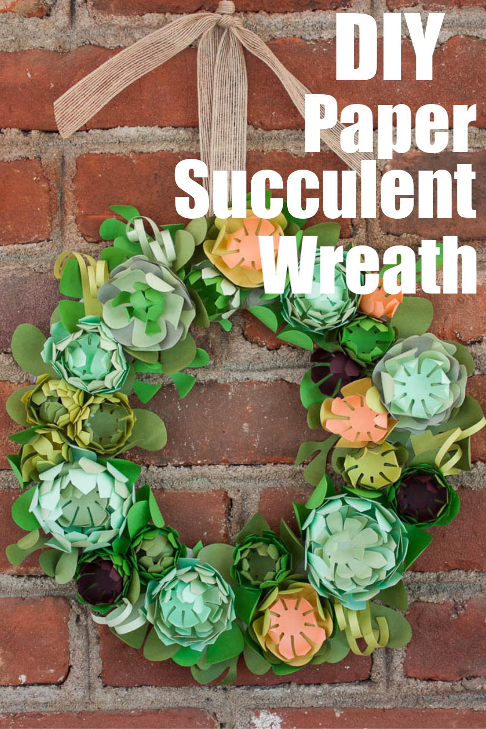 Succulent wreath made from paper