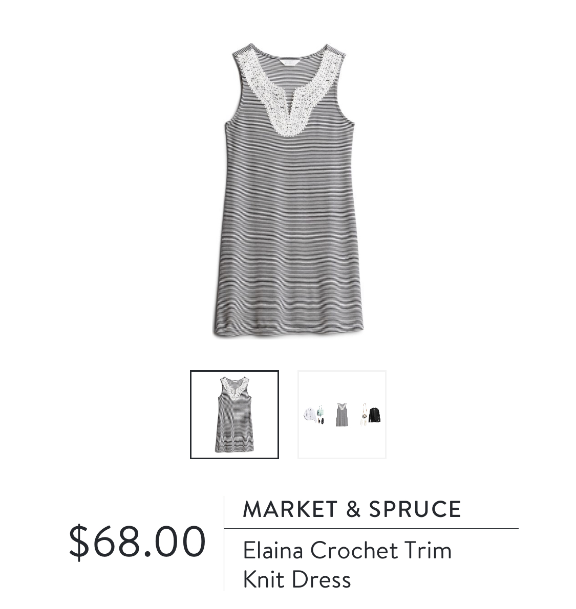 Stitch Fix Market & Spruce Elaina Crochet Trim Knit Dress