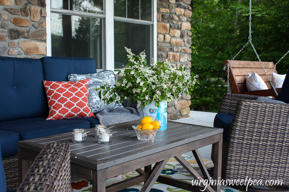 Summer ready patio on a lake