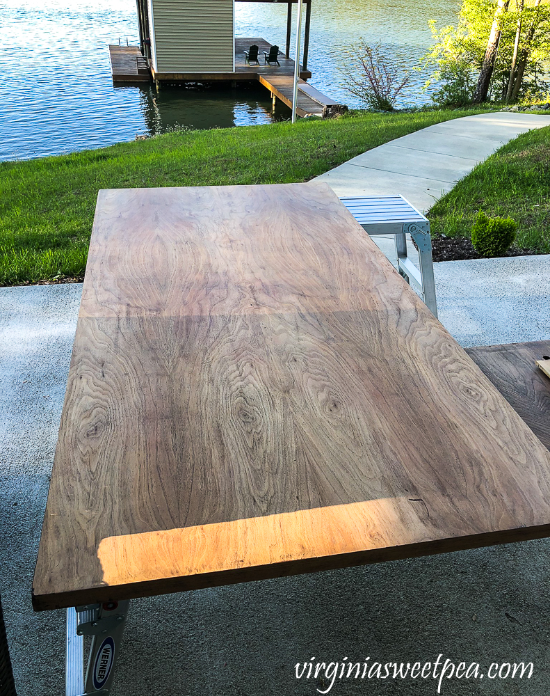 Refinishing a vintage office desk - top sanded