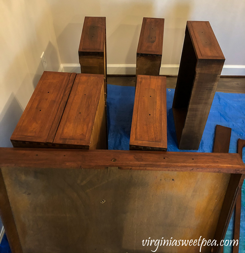 Refinishing a vintage office desk - Stained parts