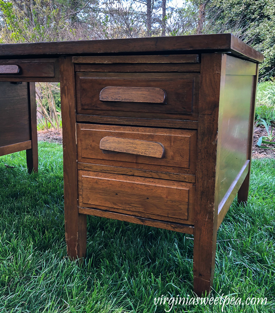 Vintage office desk before makeover