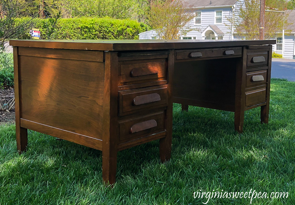 Vintage office desk before makeover