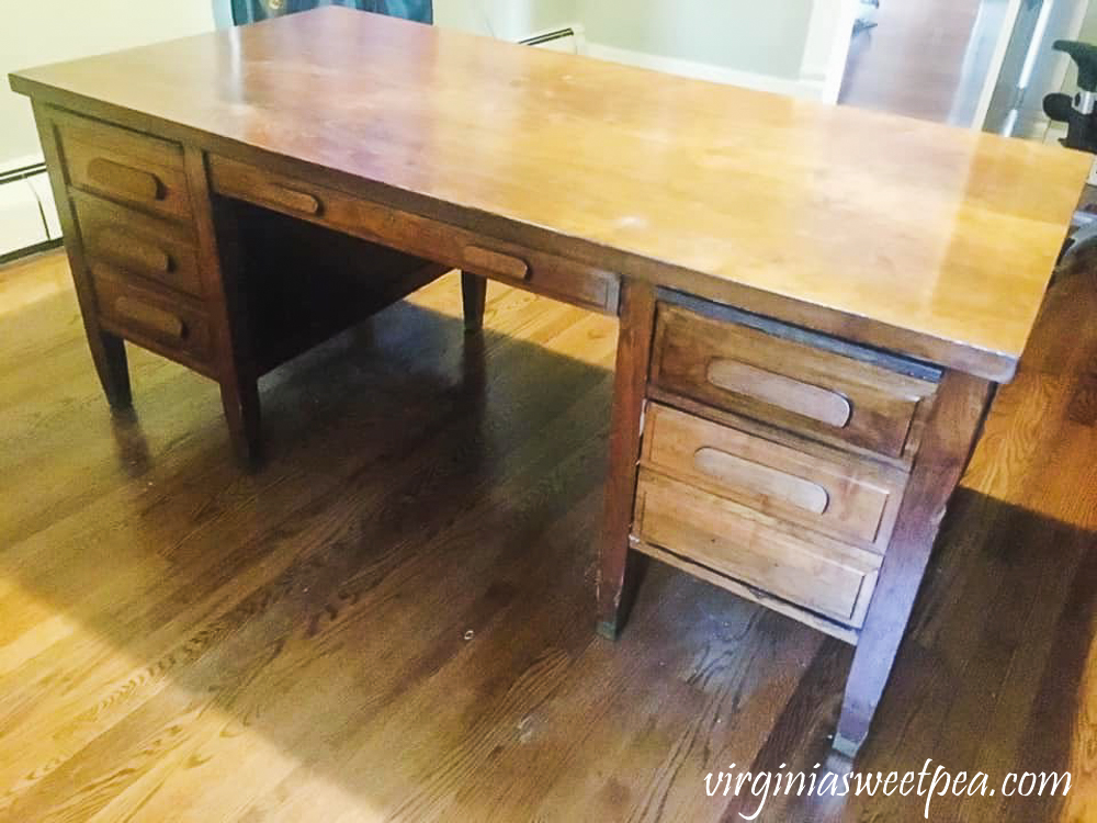 Vintage office desk before makeover