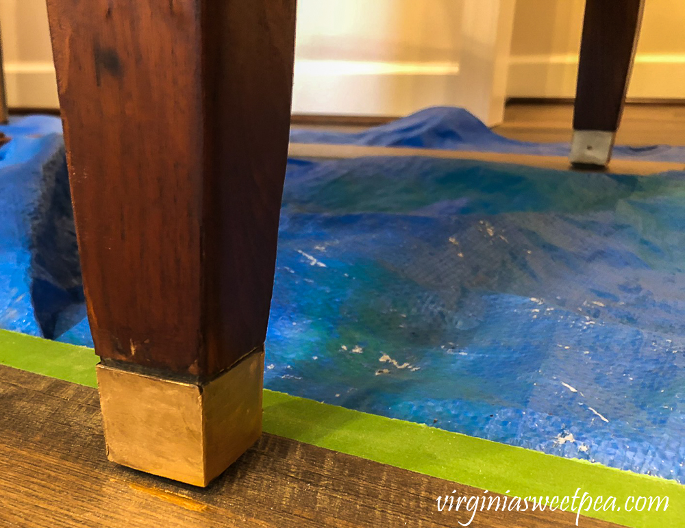 Desk Feet refreshed with Rub 'n Buff in Antique Gold