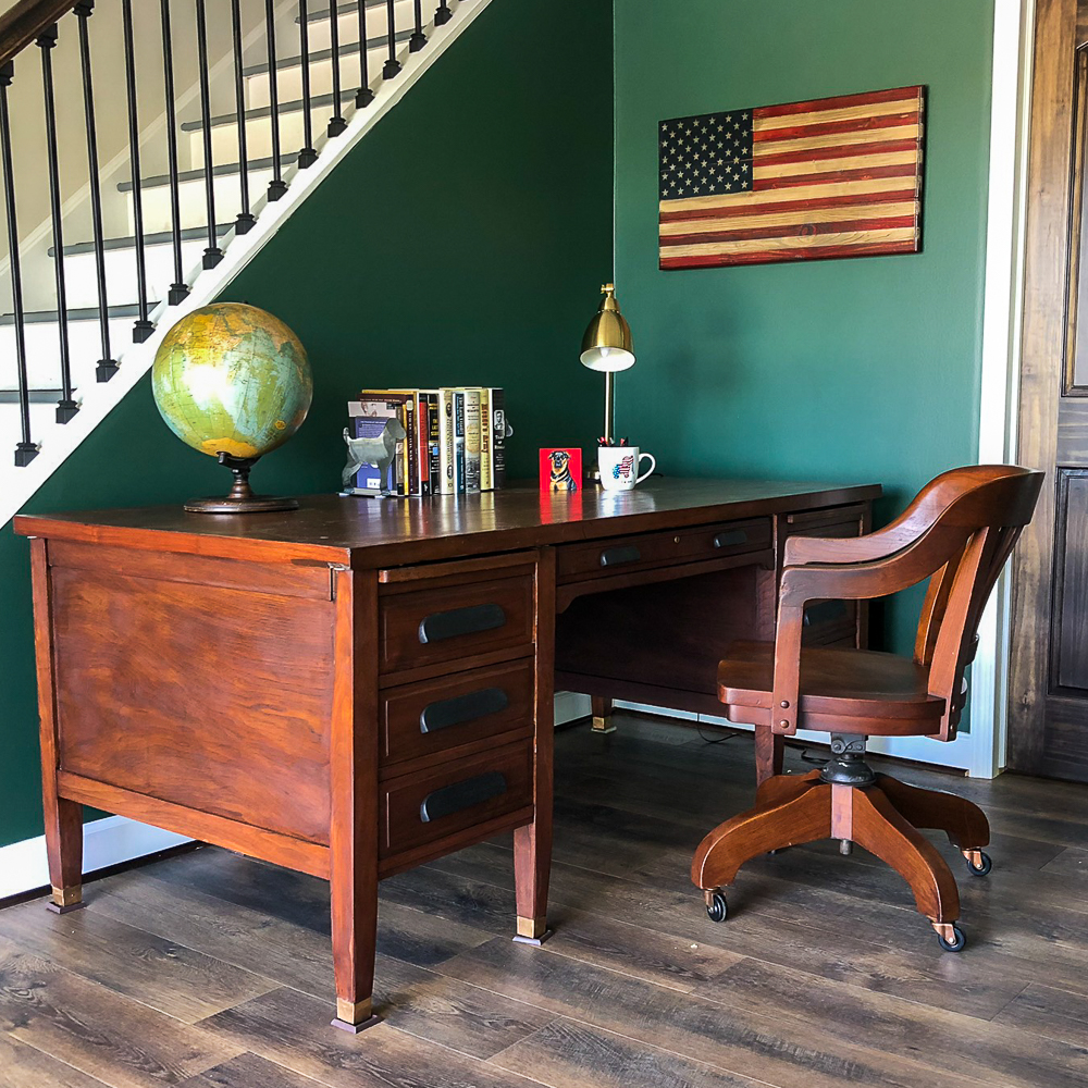 Vintage Office Desk Makeover 44 