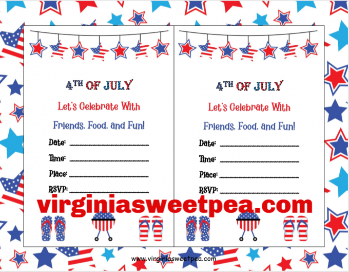 Free Printable 4th of July Party Invitation