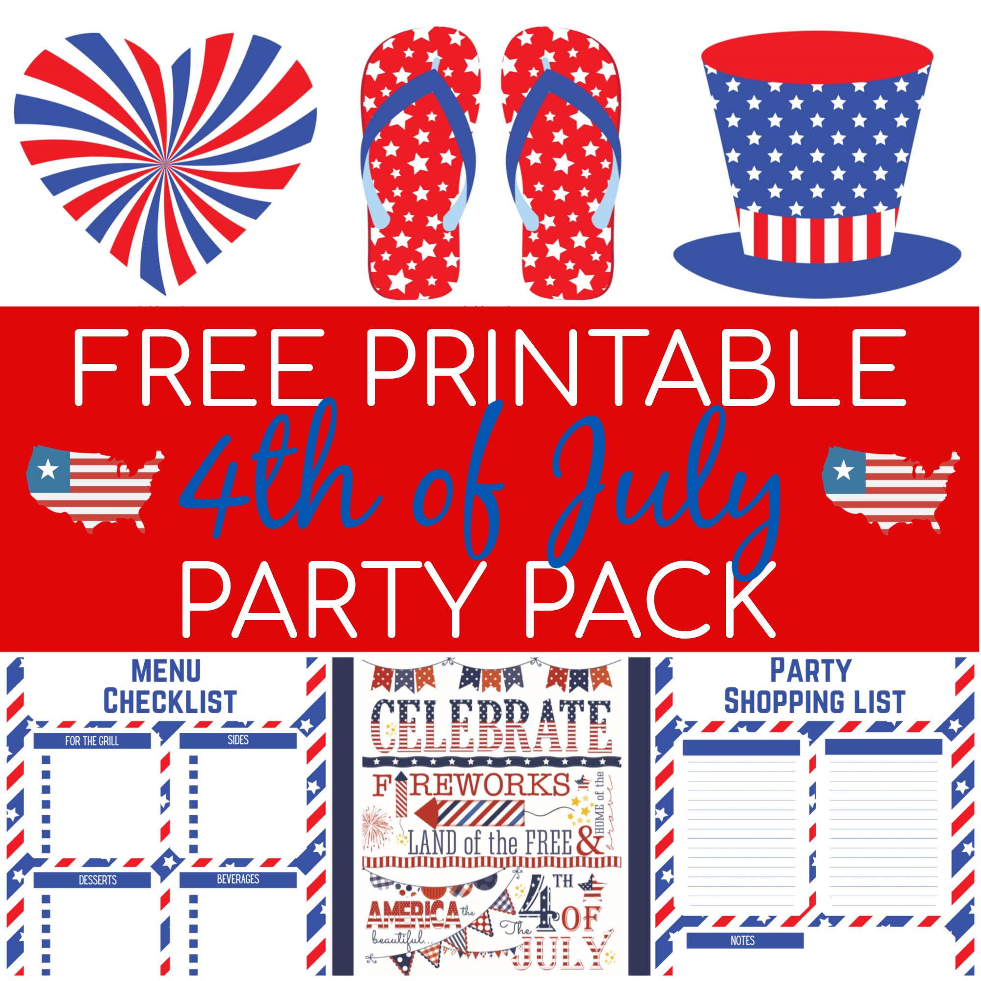 Free Printable 4th of July Party Pack