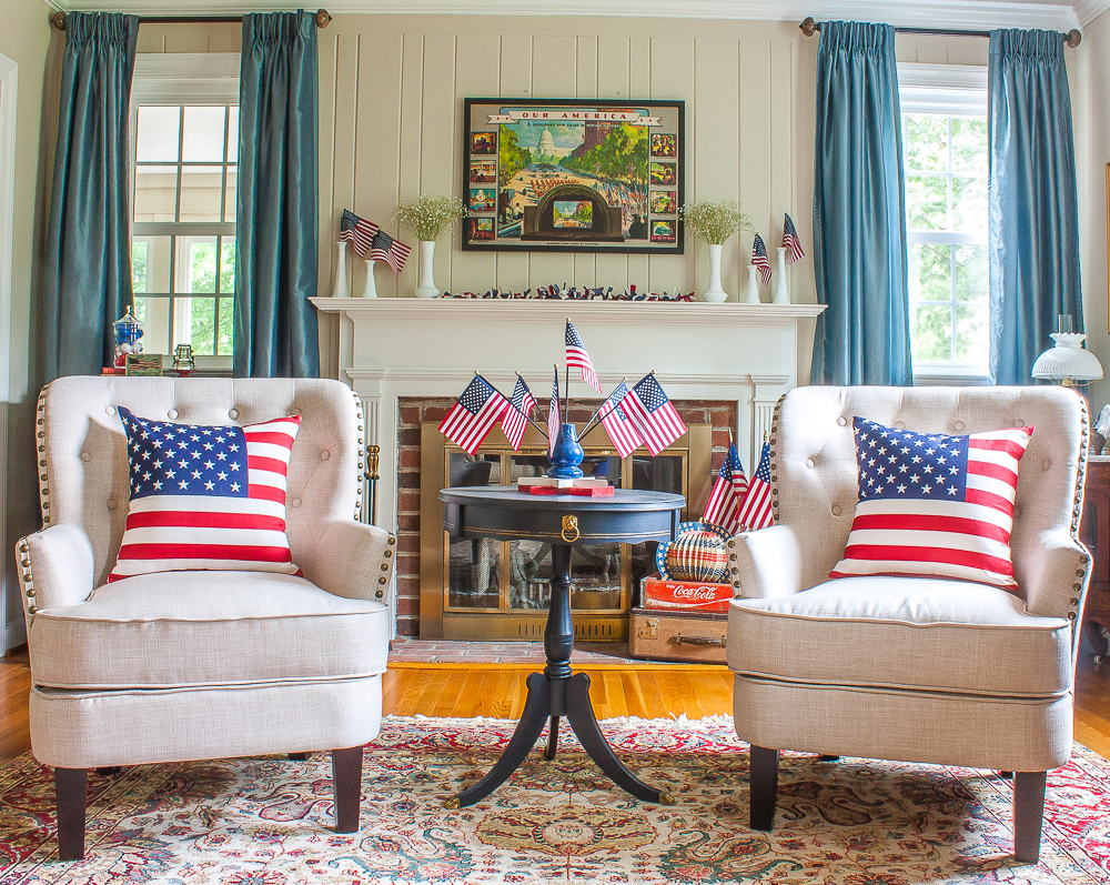 Patriotic Mantel with Vintage