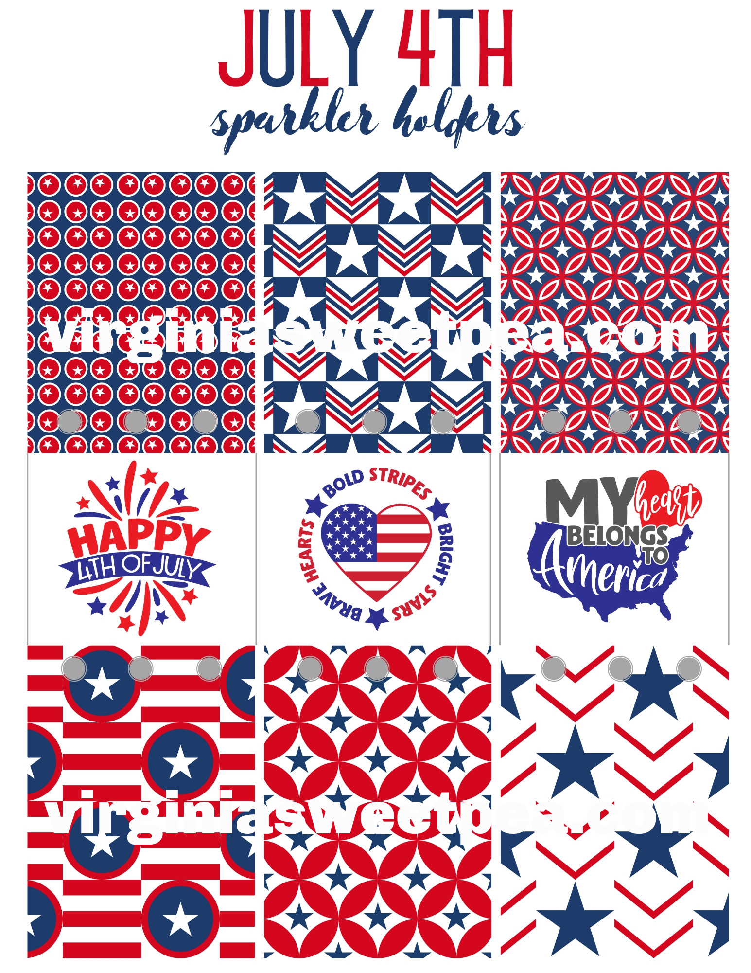 Free Printable 4th of July Sparkler Holders