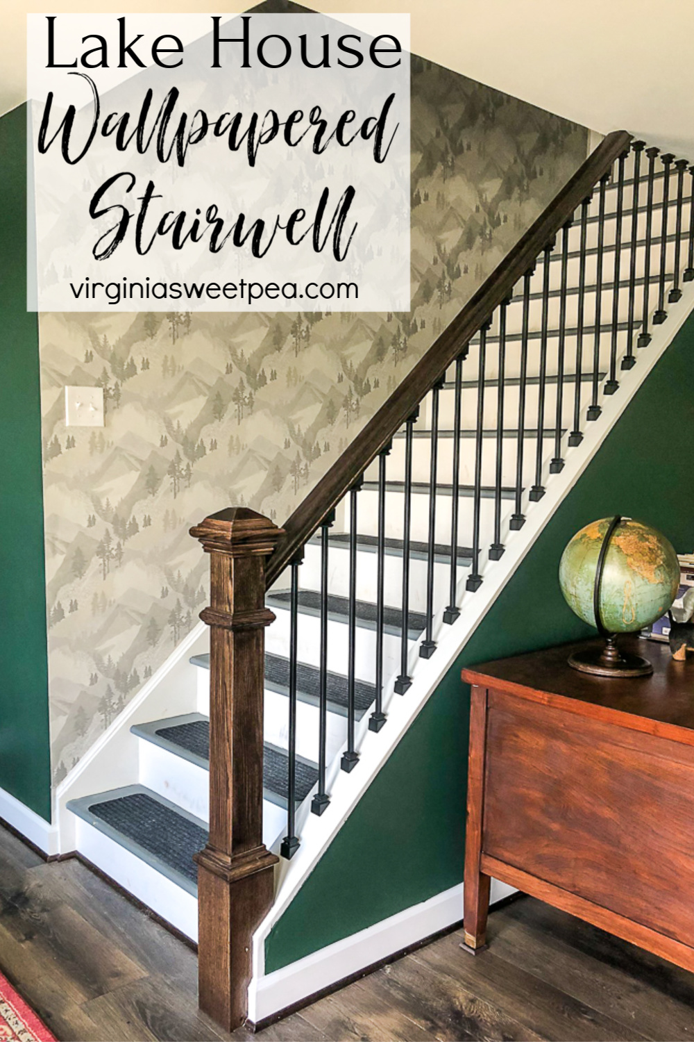 Wallpapered Stairwell Reveal - Sweet Pea