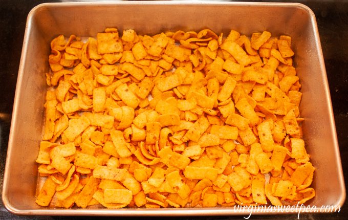 Fritos in a baking pan