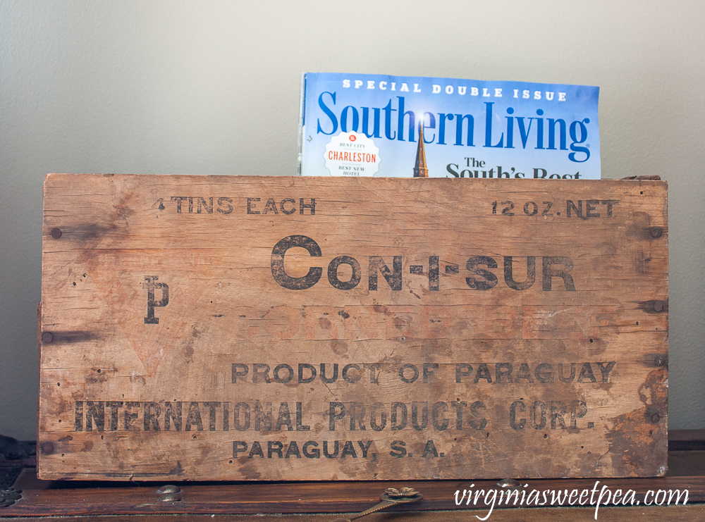 Vintage crate filled with mail