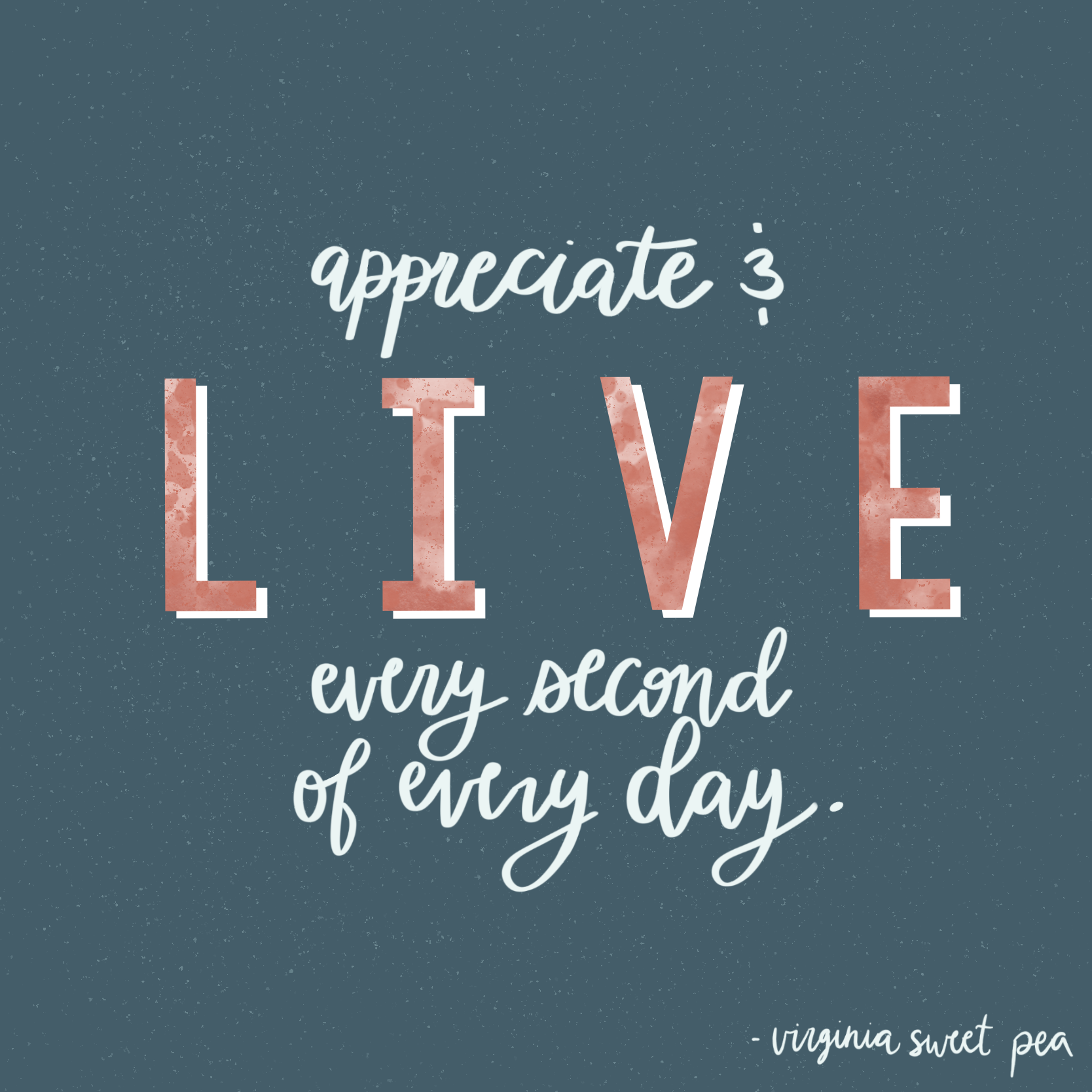 Appreciate and Live Every Second of Every Day