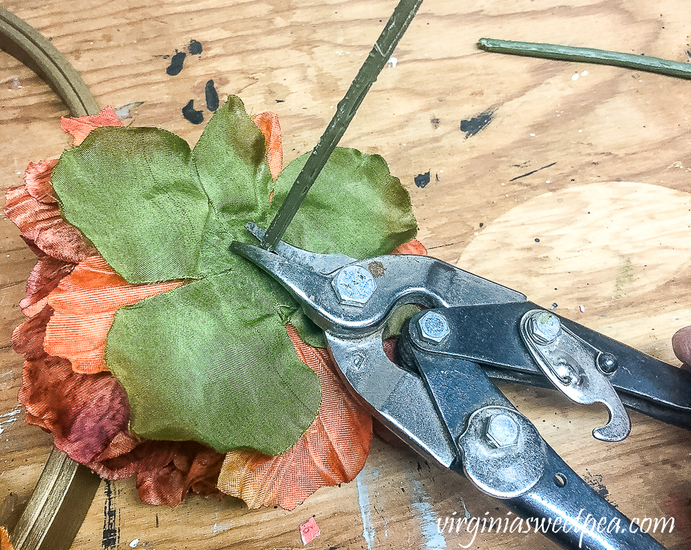 Cutting the stem off of a faux flower