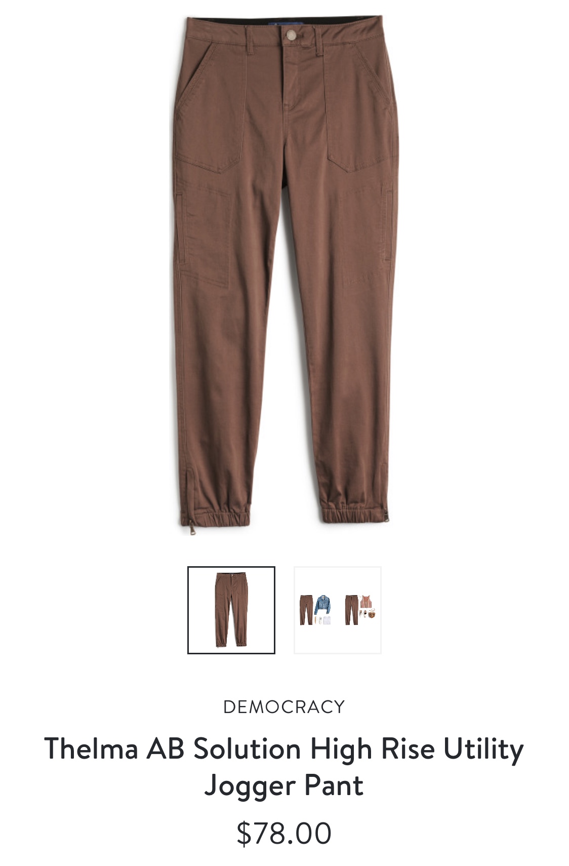 Stitch Fix Democracy Thelma AB Solution High Rise Utility Jogger Pant