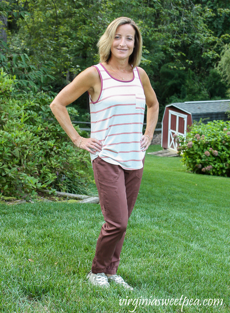 Stitch Fix Mix by 41 Hawthorn Egan One Pocket Knit Top and Democracy Themlma AB Solution High Rise Utility Jogger Pant