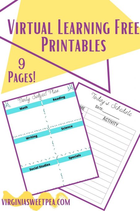 Virtual Learning Free Printables