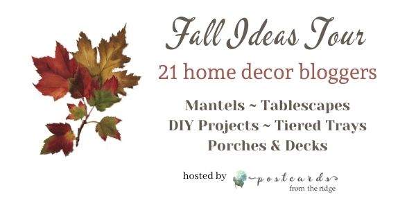 Fall Ideas Tour - Ideas for decorating for fall including mantels, tables, DIYs, Tiered Trays, Porches and Decks