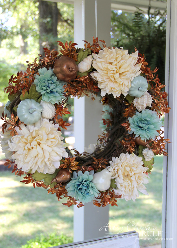 Coastal style fall wreath