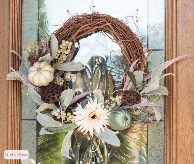 Fall Wreath decorated with neutral colors