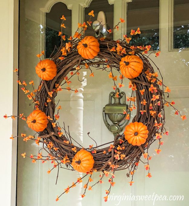 DIY Pumpkin Wreath with Bittersweet - Sweet Pea