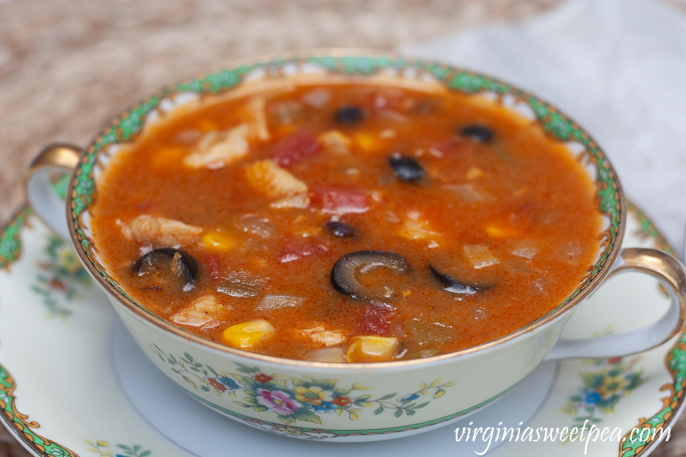Fiesta Chowder in a Noritake Condoro soup bowl