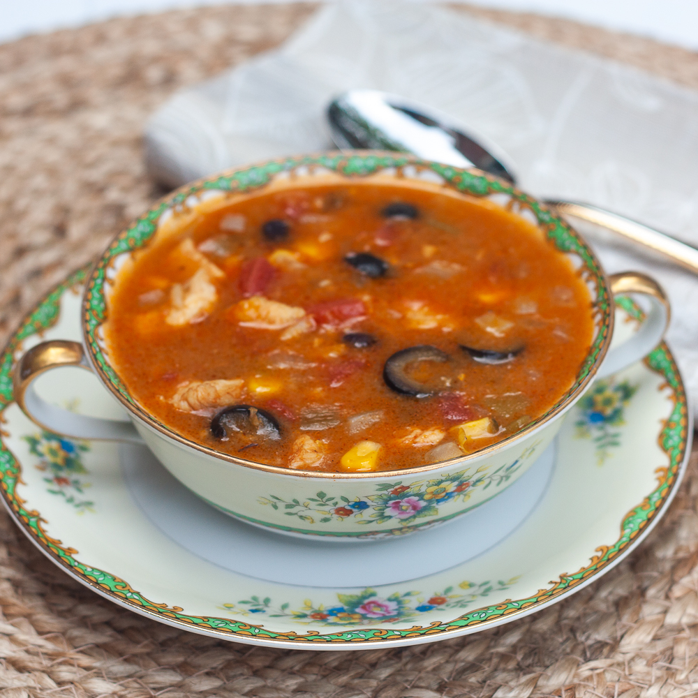 Fiesta Chowder in a Noritake Condoro bowl