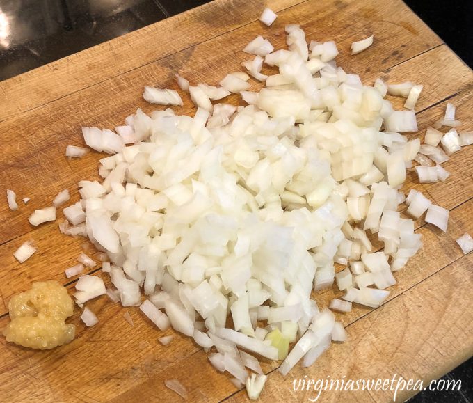 Onions and garlic on a cutting board