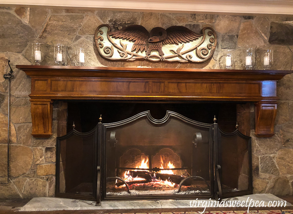 Fireplace at Woodstock Inn in Woodstock, Vermont