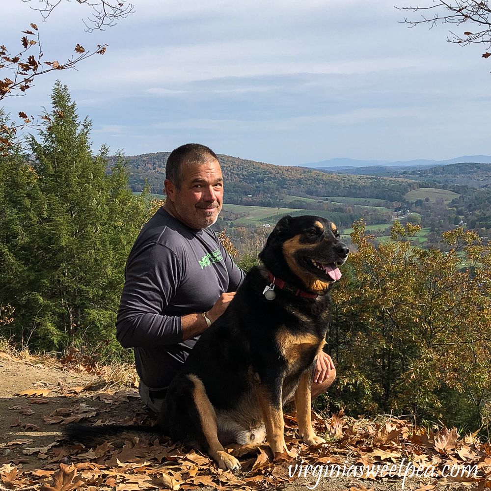 Enjoying fall foliage at the top of Mt. Tom in Woodstock, Vermont