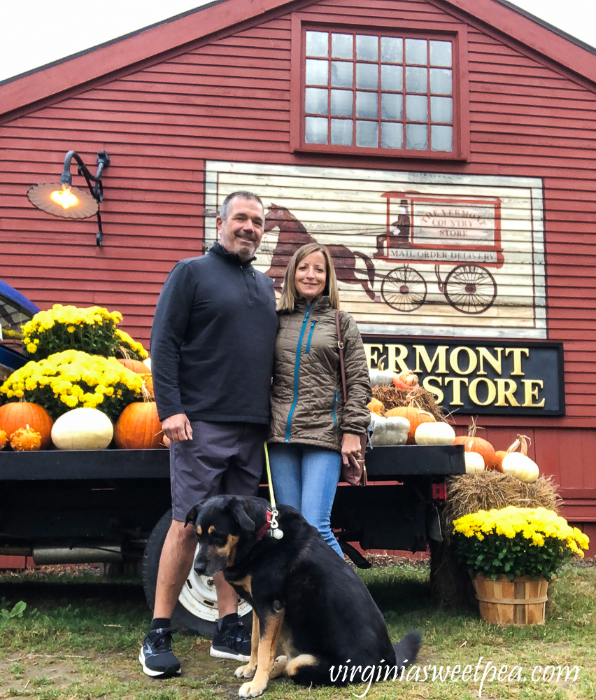 Couple and dog at The Vermont Country Store