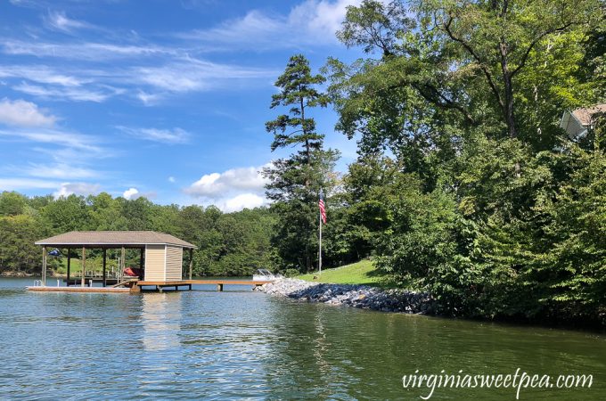 Smith Mountain Lake, VA dock and shoreline with new riprap