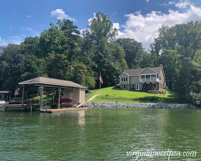 New riprap on the shoreline of a Smith Mountain Lake, VA home