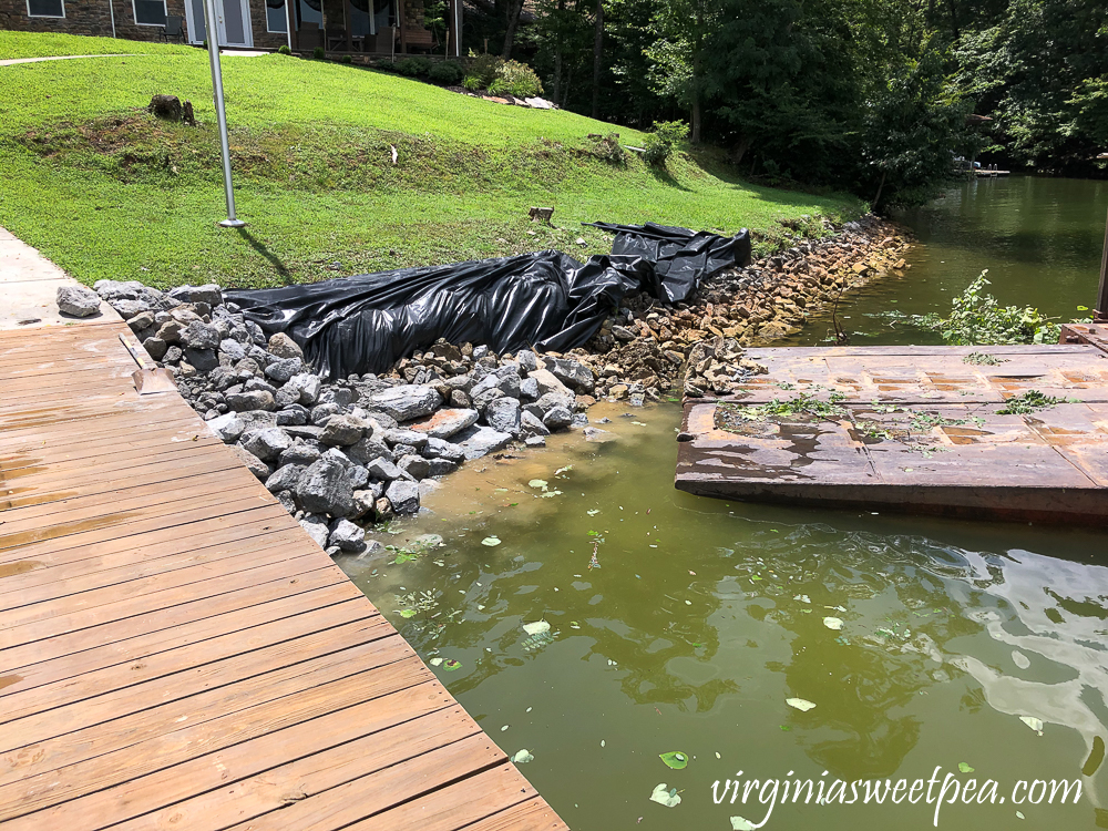 Riprap installation at Smith Mountain Lake home