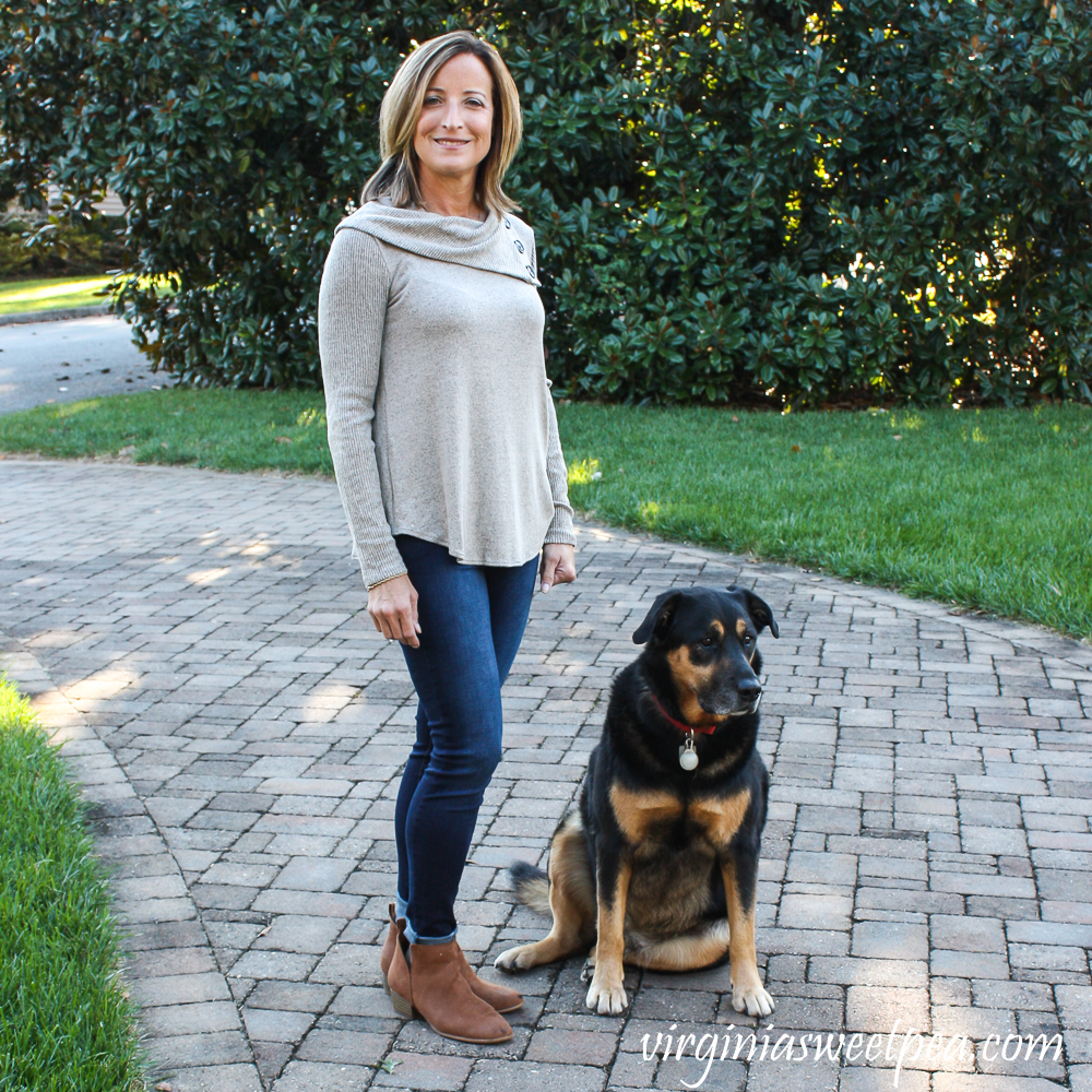 Stitch Fix Fortune + Ivy Kaavia Button Detail Brushed Knit Top