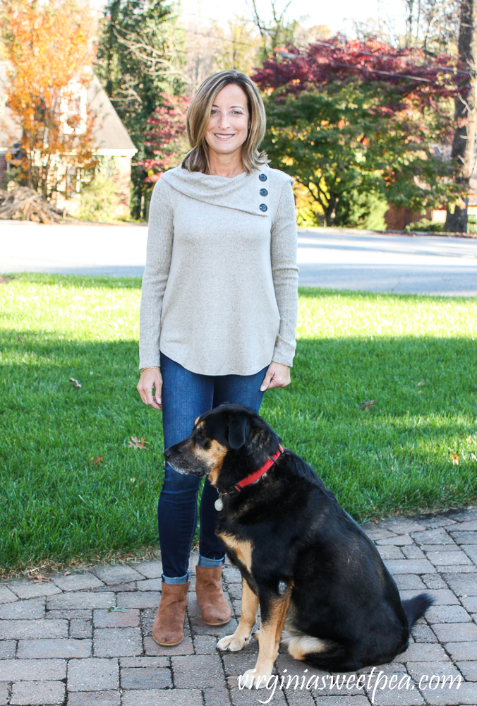 Stitch Fix Fortune + Ivy Kaavia Button Detail Brushed Knit Top