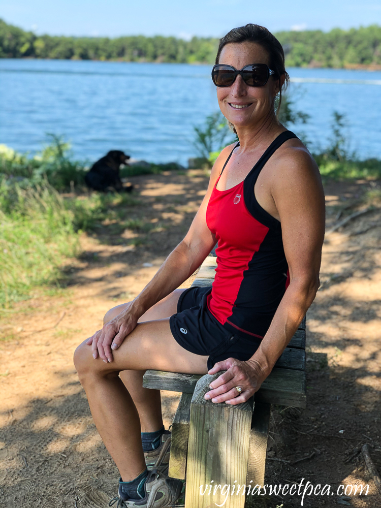 Resting on a bench at Smith Mountain Lake State Park